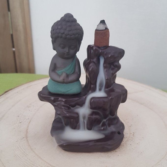 Porte-encens cascade Bouddha en céramique pour cônes à reflux